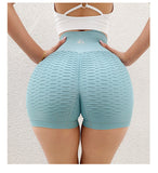 High-waisted Jacquard Peach Hip Yoga Three-quarter Pants Belly-up Hip High-elastic Shorts Tight Fitness Pants