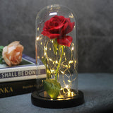 Mothers Day Wedding Favors Bridesmaid Gift Immortal Simulation Rose Glass Cover Luminous Led Ornament