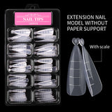 Nail Art Sheets Ultra-thin Non-marking Water Drop Pointed Ballet Coffin Trapezoid  Sheets 100 Pieces Box  Sheets with Scale