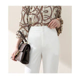 White Wide Leg Pants Women High Waist Korean Loose Wide Leg Straight Leg Pants