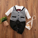 Baby Jumpsuit Spring And Autumn Models Foreign Trade Gentleman Baby Clothes Long-Sleeved Baby Clothes Baby Clothes