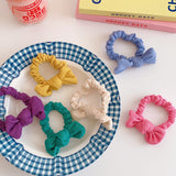 Candy-Colored Bow Hair Ring Girl Heart Hair Rope Sweet New Large Intestine Ring Head Rope Simple Forest Hair Accessories