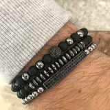 Ensemble De Bracelets En Perles De Pierre Pour Hommes Et Femmes