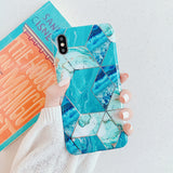 Electroplating Geometric Marble Phone Case