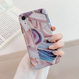 Electroplating Geometric Marble Phone Case