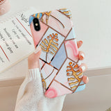 Electroplating Geometric Marble Phone Case