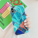 Electroplating Geometric Marble Phone Case