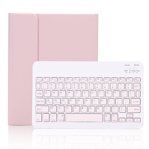 Color Flat Bluetooth Keyboard Leather Case Pen Slot