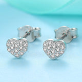 Sterling Silver Heart-Shaped Earrings S925 Sterling Silver Zircon