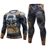 Mens Tracksuit Set D Animal Compression T-Shirt Pants Skin