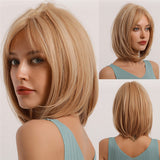 Gradient Golden Chemical Fiber Wig Headgear