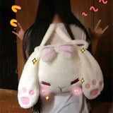 Bunny Head Japanese Soft Girl Bag Book Girl Cute Messenger Lolita Children's Backpack Plush