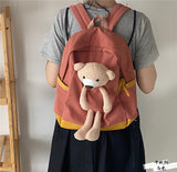 Japanese Students  Cartoon Bear Schoolbag In Harajuku