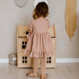 Girls' Dresses, Princess Dresses, Cotton And Linen Short-sleeved Ruffles