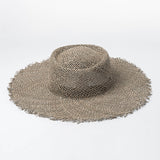 Women's Breathable Green Straw Beach Sun Hat