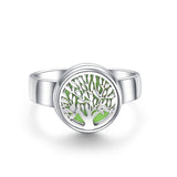 Hollow Adjustable Tree Of Life Titanium Steel Aromatherapy Diffuser Ring