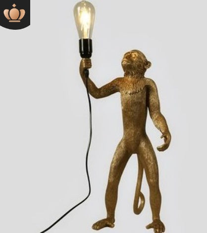 Resin Black White Gold Monkey Lamp Pendant Light For Living Room Lamps Art Parlor Study Room Led Lights lustre With