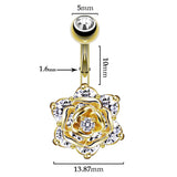 Fashion Personality Rose Zircon Navel Order