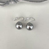 Simple Design Gray Pearl Stud Earrings For Women