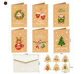 Kraft Paper Christmas Blessing Card Message Card Envelope Sticker