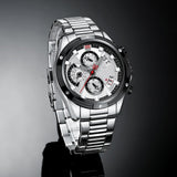 Men's Fashion Sports Waterproof Multifunctional Large Dial Quartz Watch