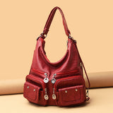 Women's Large Capacity Soft Leather Textured Shoulder Bag