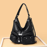 Women's Large Capacity Soft Leather Textured Shoulder Bag