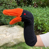 Cold Protection In Three-dimensional Swan Full Finger Gloves Knitted Wool Mittens