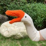 Cold Protection In Three-dimensional Swan Full Finger Gloves Knitted Wool Mittens