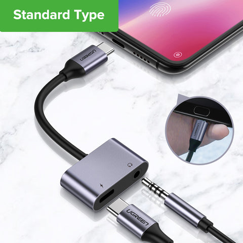 Typec Charging Headphone Adapter 2-In-1 Typc To 3.5 Interface Converter Applicable