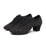 Women's Latin Dance Oxford Cloth Full Diamond Shoes