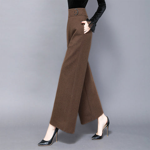 Fleece wide-leg pants