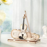 Robotime ROKR Violin Capriccio Model 3D Wooden Puzzle aEasy Assembly Kits Musical DIY Gifts For Boys&Girls Building Blocks TG604K