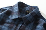 Plaid shirt tide loose large size long sleeves