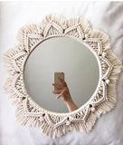 Sunflower. INS Scandinavian Girl Heart Mirror Handmade Tapestry Cosmetic Mirror Ring Home Decoration