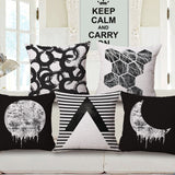 Black and White impression painting pillow case