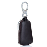 Leather car key case with zipper waistband