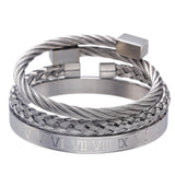 Three stainless steel bracelets