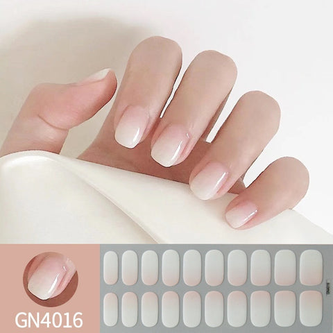 Finger Baking-free Gel Nail Stickers Simple Grid Line Nail Sticker One Piece Dropshipping