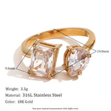 Elegant Popular Bracelet Stainless Steel Plated 18K Gold Ring Female