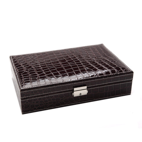 Leather Rectangular Single Layer Stud Earring Storage Box