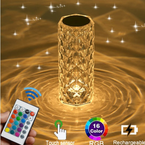 Creative Crystal Diamond Table Lamp Rechargeable Acrylic Bedroom Bedside