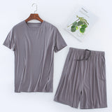 Men's Modal T-shirt Set Short Sleeve Shorts Home Suit