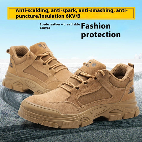 Men's Anti-smash And Anti-puncture Lightweight Wear-resistant Insulated Work Shoes