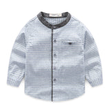 Long-sleeved Shirt, Children's Shirt, Baby Stand-up Collar Striped Clothes