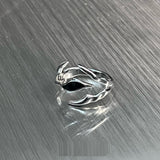 Irregular Shaped Black Onyx Metal Ring Street Tide Special-interest Design High Sense MIrregular Shaped Black Onyx Metal Ring Street Tide Special-interest Design High Sense Men And Womenen And Women