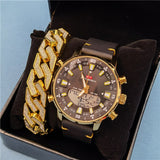 Fashionable Temperament Stainless Steel Strap Men's Watch 30m Waterproof Boxed