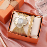 Flower Oval Broadband Gold Silver Mesh Strap Watch