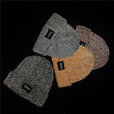 Reflective Beanie Hat Women Skullies Autumn Winter