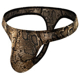 Men's Thong Snakeskin Pattern European And American Wild Leopard Print Underpants